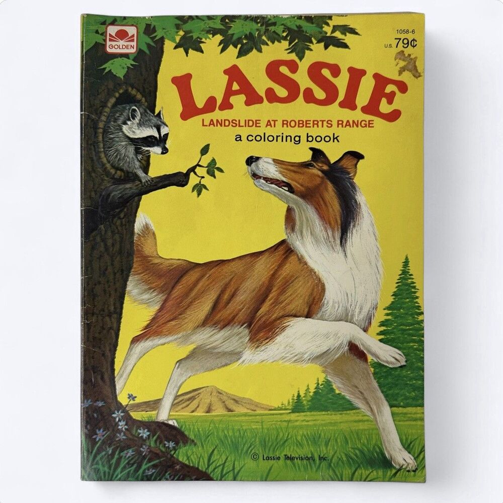 Vtg‎ 1979 Lassie Landslide At Roberts Range Coloring Book Golden READ